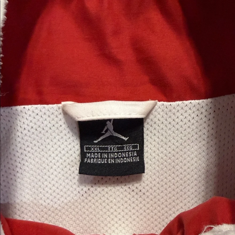 Nike Air Jordan Windbreaker Jacket White Red Zip Up XXL